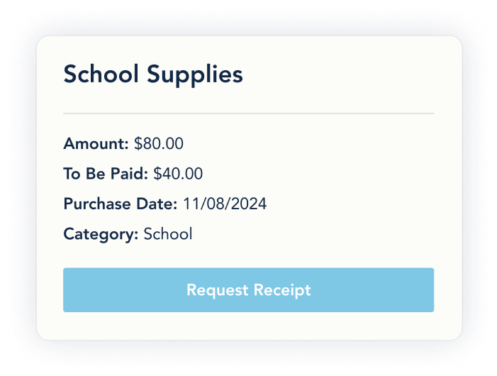Request a receipt for expenses in OurFamilyWizard