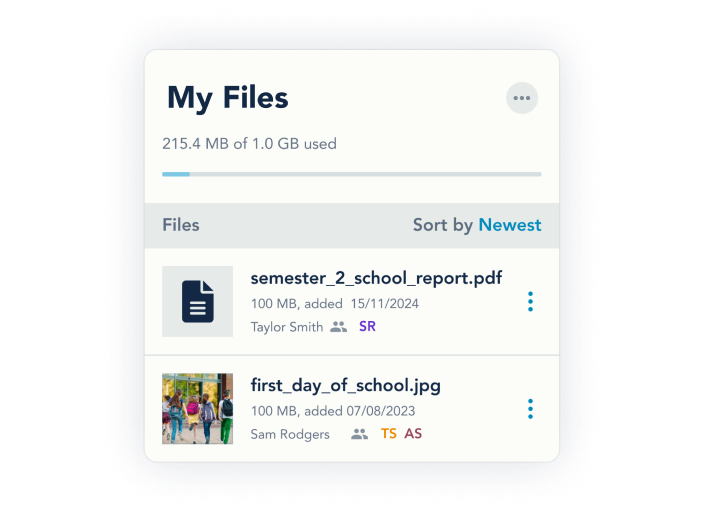 MyFiles entries in the OurFamilyWizard Info Bank
