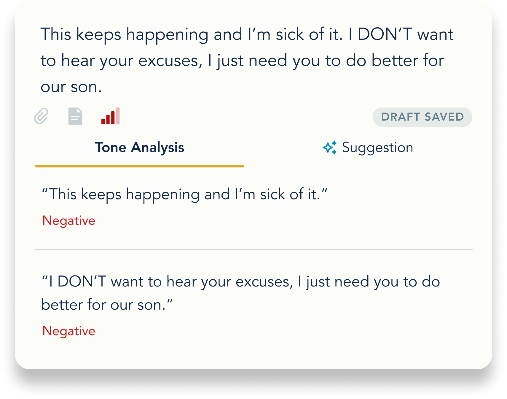 Tone analysis text