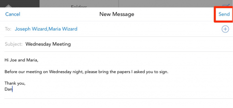 Send your message via the OFW mobile app for practitioners.
