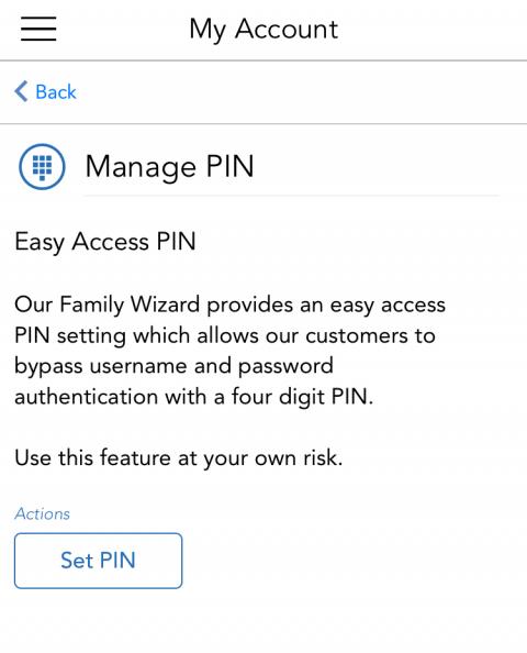 Set your new PIN