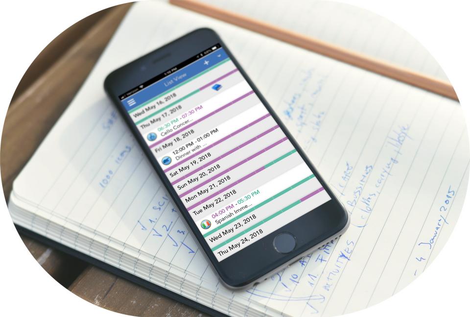 Viewing journals using the calendar list view in the iOS ofw app