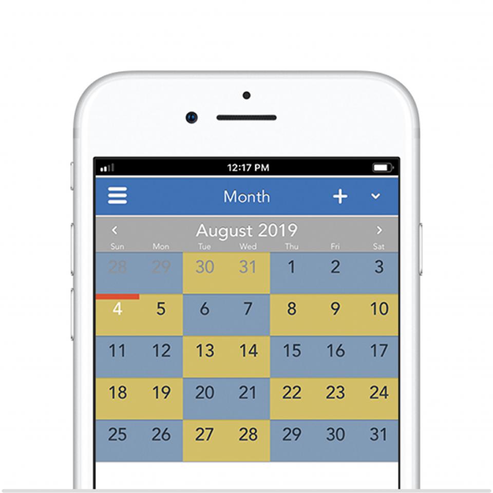 2-2-3 50/50 parenting schedule on the OurFamilyWizard app