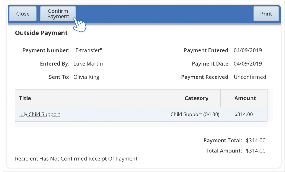 Confirming a Payment