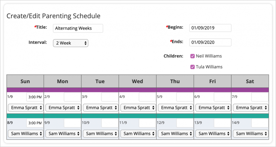 Alternating Weeks