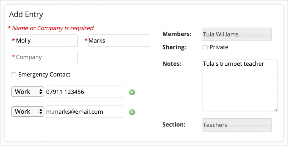 Create a Basic Info Bank Entry