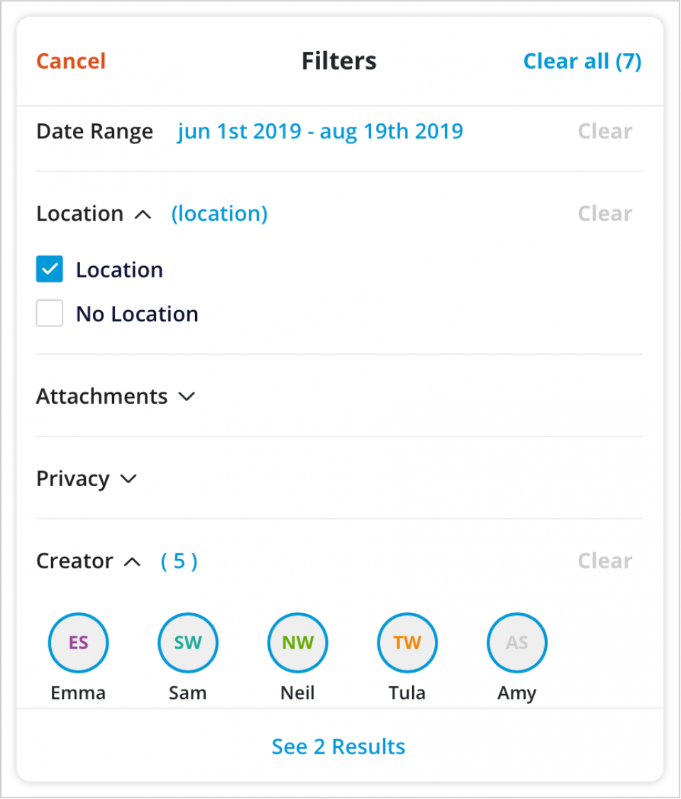 Journal Filters